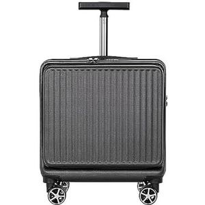 Bagage 16 Inch Koffers Zakenreizen Instappen Handbagage Krasbestendig Hard Met Wielen Trolley Koffer (Color : E, Size : 16 in)