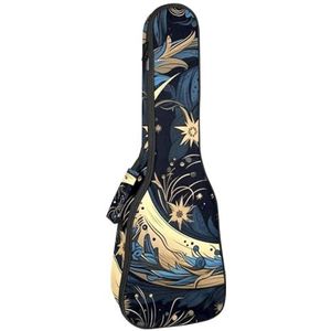DragonBtu Sopraan ukelele voor beginners, kwaliteit muzikale snaarinstrumenten tassen halve maan symbool patroon ukelele koffer, kleine gitaar ukelele voor kinderen en volwassenen, Multi 5,