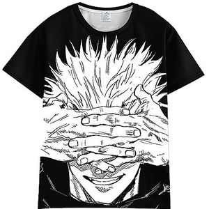 Jujutsu Kaisen T-shirt Anime Satoru Gojou 3D Gedrukt Korte Mouwen Zomer Los Harajuku Pullover Yuuji Itadori O-Hals Top Cosplay Kostuum