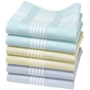 Hankiss - Gekleurde Organische Katoenen Zakdoeken – Summer Model - Groot Formaat 43cm - 6 Stuks - 100% GOTS-Gecertificeerd katoen