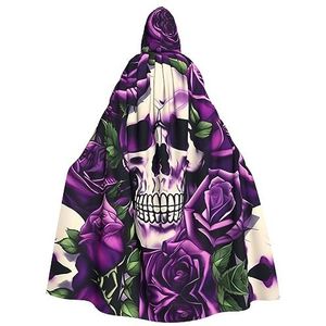 Veel paarse roos schedel feestdecoratie cape, vampiermantel, voor vakantie-evenementen en Halloween-serie