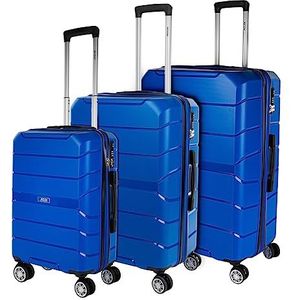 JASLEN - Koffer Set - Koffers Set - Stevige kofferset 3 stuks - Reiskoffer Set. Set van 3 Trolley koffers (Handbagage Koffer, Middelgrote koffer en Grote Koffer). Kofferset Delige. Lichtgewicht, Blauw