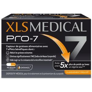 XLS Medical Pro 7 capsules voor gewichtsverlies - 7 voordelen (1) (2) - verlies tot 5x meer gewicht dan bij een dieet (1) - 180 capsules - 1 maand behandeling