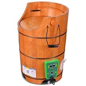 Axdwfd Voet Bad Vat Voet Bad Vat, Gezonde Eiken Voet Bad Vat Over De Been Fumigatie Emmer Stoom Hoge Diepe Vat Thuis Verwarming Constante Temperatuur Wasbak