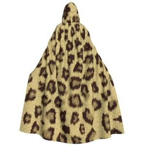 WURTON Gele Luipaardprint Print Unisex Volwassen Hooded Mantel Halloween Kerst Cosplay Party Grote Cape Voor Vrouwen Mannen