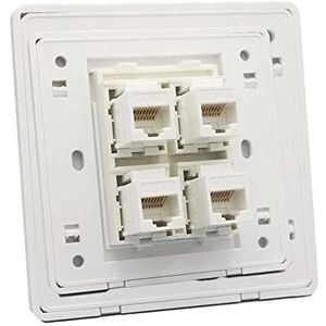 1 ST Computer Netwerk Kabel Socket Wandplaat Eén poort Single Socket Panel RJ45 Netwerk Ethernet Cat6 Type LAN Outlet-4 Port