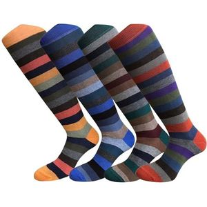 CriCri Socks Set van 4 paar lange herensokken van warm katoen, hoge kwaliteit, gemaakt in Italië, eenheidsmaat, Combinatie 1, Eén maat