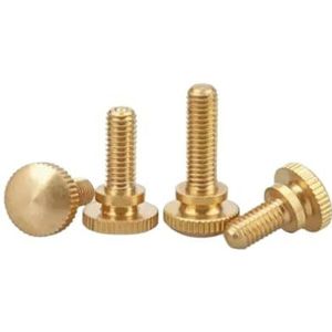 Messing stappen hoge kop gekartelde handschroef dubbele laag computerbehuizing bouten puur koper M3 M4 M5 M6(6mm,M6 (2Pcs))