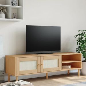 CBLDF TV-meubel SENJA Rotan Look Bruin 158x40x49cm Massief Hout Grenen