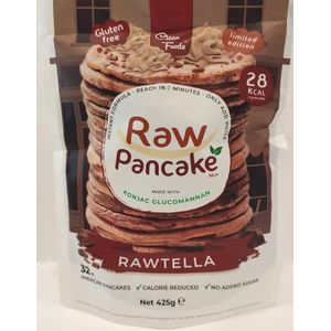 CleanFoods pannenkoeken Raw Pancake chocolade hazelnoot 425 g verpakking I Konjac Glucomannan I laboratorium geteste kwaliteit I slechts 28 calorieën per pancake I bereiding in 2 minuten