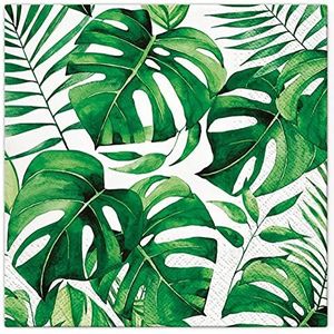 20 servetten junglebladeren Monstera | oerwoud | jungle | bladeren | tropisch | exotisch | zomer | tafeldecoratie 33 x 33 cm