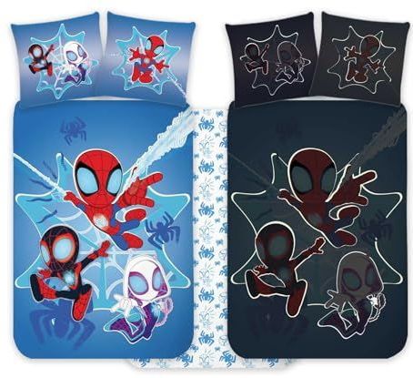 Spidey - Beddengoedset - Glow-In-The-Dark - 100% Katoen - Inclusief Dekbedovertrek en Kussensloop
