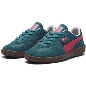 PUMA Dames Palermo Play Paris Sneaker, Koud Groen/Tart Kers/PUMA Wit, 40.5 EU