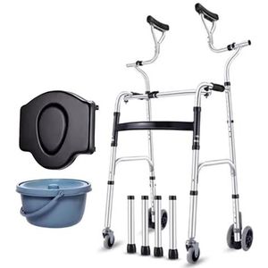 Hulpmiddelen voor het onderzoek， Opvouwbare standaard rollator, afneembare zitting, in hoogte verstelbare staande loophulp for training en ondersteuning van de onderste ledematen