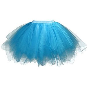 FEOYA Dames Tutu Rok 50s Retro Petticoat Korte Ballet Partij Mini Rok Multi-layer Cosplay Tule Rok