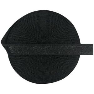 Glanzende niet-vouwbare elastische 3/8"" 10mm spandex satijnen band bh-band lingerie ondergoed naaien rand 50 100 yard per spoel-zwart-10mm-100 yards
