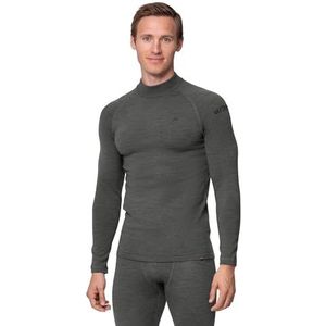 DANISH ENDURANCE Merino Wol Heren Thermo Top voor Extreme Kou, Warm Thermo Ondergoed voor de Winter Donker Grijs L