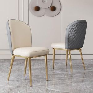 Eetkamerstoelen Set van 1 Gestoffeerde leren eetkamerstoelen en hoge rugleuning loungestoelen, kaptafelstoelen Badkamerstoelen voor keuken, lounge, slaapkamer, woonkamer en badkamer