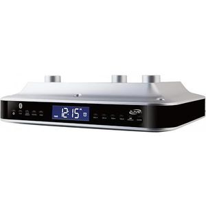 iLive Draadloze Bluetooth-FM-radio onder kast, 9,09 x 7,32 x 2,44 inch, inclusief montagehardware (IKB318S)
