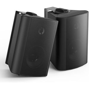 Herdio 4 inch waterdichte luidspreker voor buiten, voor tuin, terras, restaurant, 200 watt, zwart