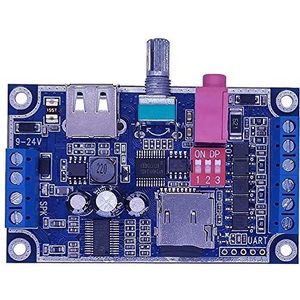 Voice Sound Module, MP3 Muziek Voice Speler Programmeerbare Board 10 W Geluidsspeler DC 12 V-24 V Ondersteuning Tf kaart U-Disk