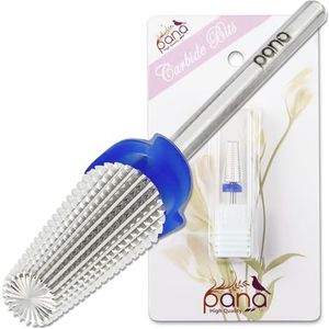 PANA Nail Carbide 5 in 1 Bit - Two Way Rotate gebruik voor zowel links- als rechtshandig - Snel verwijderen acryl of harde gel - 3/32"" schacht - Manicure, Nail Art, Boormachine (Medium - M, Zilver)
