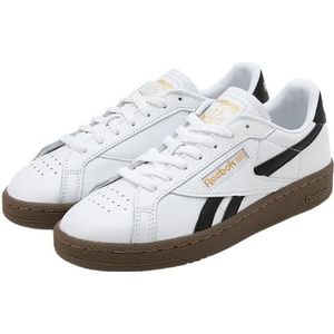 Reebok Club C Grounds UK uniseks sneakers voor volwassenen, wit/zwart/rubber, maat 44,5, wit, zwart, rubber, 44.5 EU