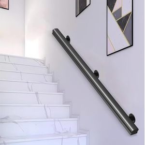 Houten leuningen voor trappen, antislip trapleuning met beugels, tegen de muur, voor ouderen en kinderen, veiligheidsbeugelset, voor interieur gang, villagebouw loft (B,360 cm/11,8 ft/360 cm)