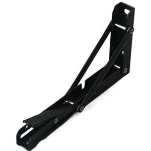 Plankbeugel 8 inch 4 stks Heavy Duty Opvouwbare Plank Beugels Driehoek Rechte Billy Beugel Wandgemonteerde Bank Tafel met Schroeven (Zwart 2 Stks)