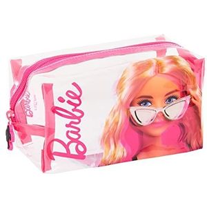 Barbie Clear Cosmetics Bag voor Meisjes Womens Transparante Make Up Bag Travel Toiletry Tassen Potlood Case, roze, Eén maat, Make-up Tas