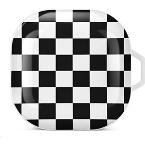 Wit zwart geruit telefoonhoesje compatibel met Samsung Hard Shell beschermhoes witte stijl