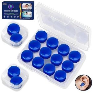Herbruikbare siliconen oordopjes, ruisonderdrukkende oordopjes, oordopjes voor slapen ruisonderdrukking, zwemmen, per vliegtuig, gehoorbescherming, schietsport en ga zo maar door.SNR: 33 dB,16 stuks