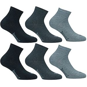 Lonsdale Quarter 6 paar sokken boven de enkel, uitstekende kwaliteit katoen (Grijze mix, 43-46)
