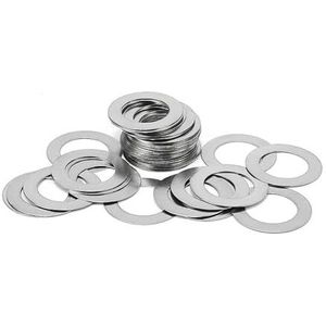 Ringen 20 stuks/partij Zilveren ring Roestvrij staal Vlakke dunne vlakke pakking M3 M4 M5 M6 M8 M10 M12 M14 Afstelring Gewone ringen 0,1 mm,2,3 Bevestigingsringen(Thickness 0.2mm,M8x12)