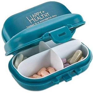 Kleine pillendoos - pak van 2 pillenorganisatordozen - 4 compartimenten supplement medicatie en vitamine reismedicatie - draagtas - dagelijkse pillendispenser