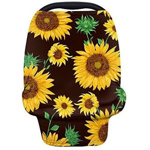 TOADDMOS Bloeiende zonnebloemen rekbare autostoelhoes voor babymeisjes,Verpleging Cover Borstvoeding Cover,Zacht ademend Baby Carseat luifel, Winkelwagen/Hoge stoel/kinderwagen Covers voor mama geschenken