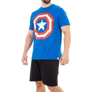 Marvel Mens Captain America Pajamas Size Small Blue