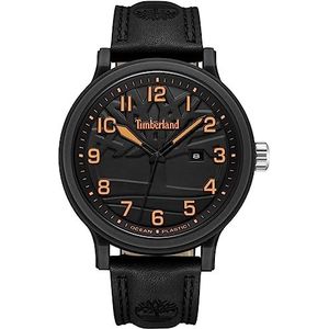 Timberland Driscoll Mens analoog quartz horloge met lederen armband TDWGB0010704, Zwart, Quartz horloge