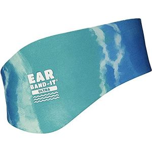Ear Band-It Ultra 100% neopreen, zwemband, dikker, sterker | aanbevolen waterbescherming voor douche, zwembad, strand, maat kinderen en volwassenen | blauw (Tie Dye), S