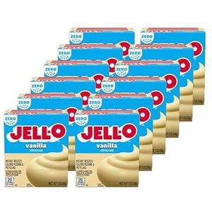 Jello - Vanille Pudding - Suikervrij - 12 stuks - 12 x 28 gram- Heerlijk koolhydraatarm toetje of tussendoortje - Geschikt voor ieder dieet