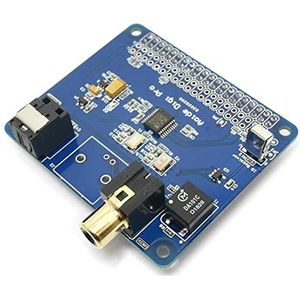 DollaTek HiFi Digi Pro Digitale geluidskaart voor Raspberry Pi 4B/3B+/3B/2B, twee oscillatoren, I2S SPDIF glasvezel, 44,1 en 48 kHz