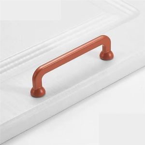 Moderne eenvoudige stijl zinklegering kleurrijke bakverf oppervlaktebehandeling kast deurgreep lade kast knoppen 1 stuk (kleur: oranje 96 mm)