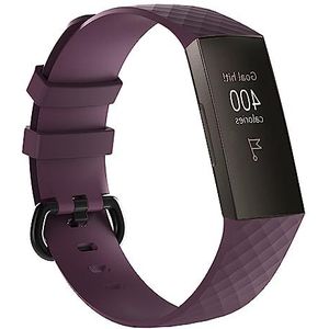 Strap-it silicone band - paars - Geschikt voor Fitbit Charge 4 - Afmetingen: Maat S