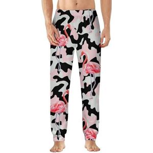 Roze Camo Flamingo Heren Pyjama Broek Zachte Lounge Bottoms Lichtgewicht Slaapbroek