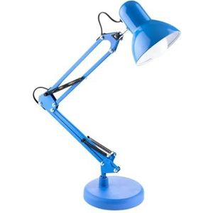 BEL AIR HOME - Antigone led-bureaulamp, draaibaar, vintage, retro, verstelbaar, 34-67 cm, E27-verlichting, metaal, blauw