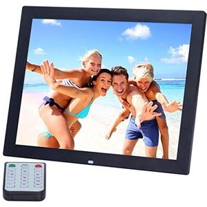 LED-display Digitaal fotolijst LLD 15 Inch HD LED-scherm Digitale fotolijst met houder & afstandsbediening, AllWinner, Wekker / MP3 / MP4 / MOVIEL PLAATER (zwart) Elektronisch fotolijst