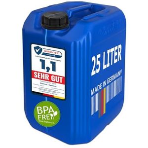 plasteo Waterjerrycan met 1 schroefdeksel (DIN 61), geschikt voor levensmiddelen, stapelbaar, voor binnen en buiten, BPA-vrij, lucht- en waterdicht, blauw