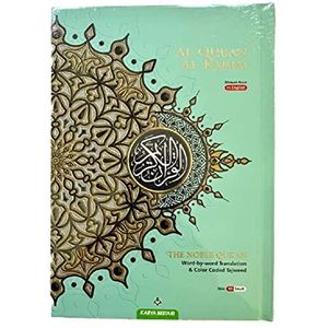 MAQDIS A5 NOBLE Al Quran Woord voor Woord Vertaling Kleur Gecodeerd Tajweed Arabisch-Engels Lime Groen