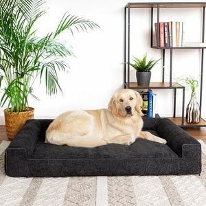 PillowPrim Hondenbed, huisdierenmatras, kattenbed, hondenkussen, hondenmand, hondenbank, ligplaats voor hond, orthopedisch, hondenmeubilair, zwart, 118 x 78 cm