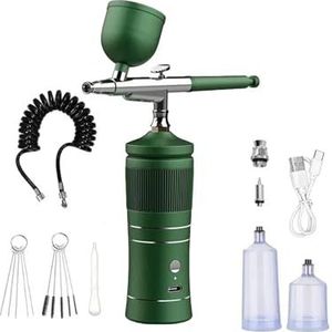 Er Zuurstof Diep Hydraterende Machine Airbrush Compressor Kit Airbrush Spuistool Wat(Green set 2)